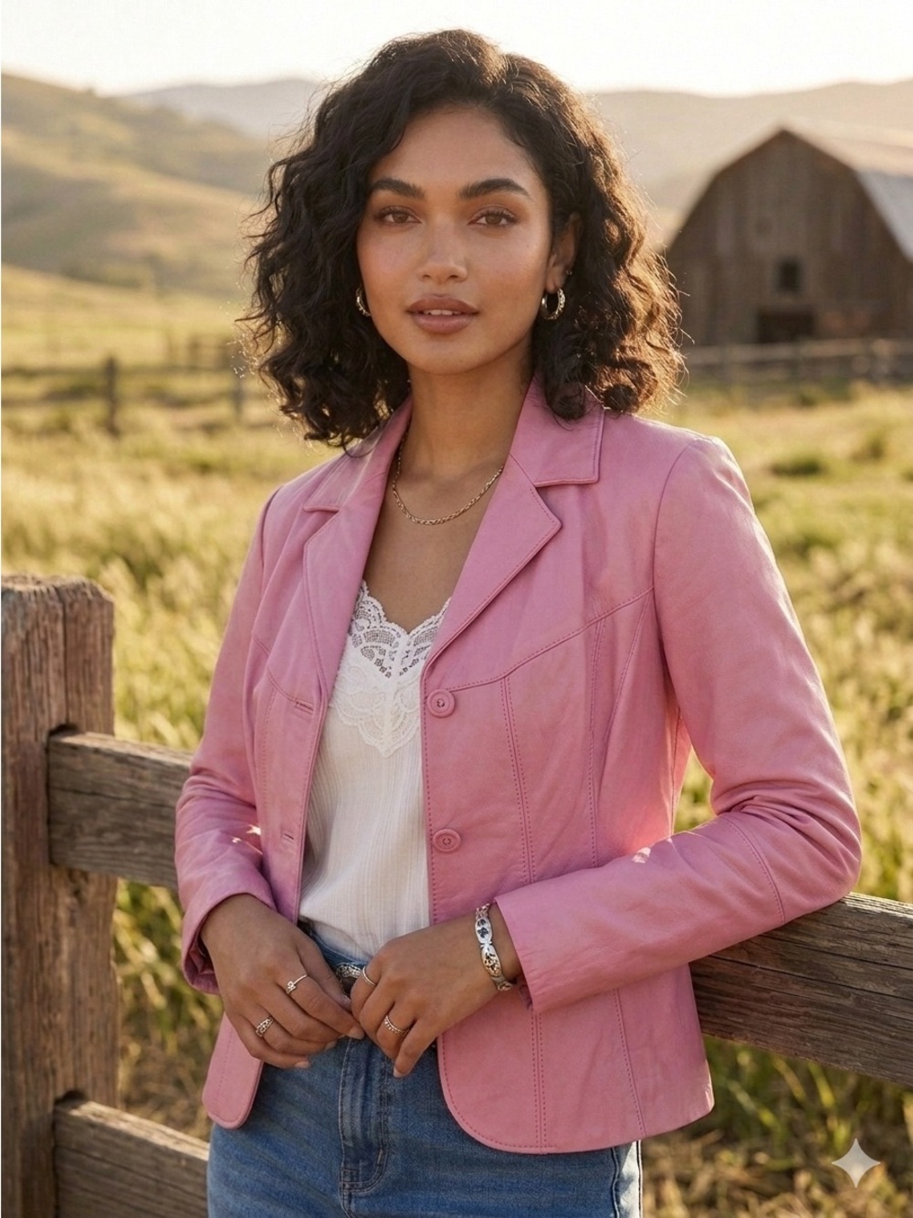 Vintage Wilsons Leather “Rose Pink” Y2K Retrofitted Jacket Small EUC
